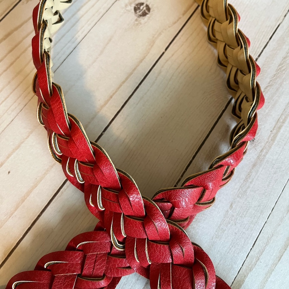 Charming Charlie Red Woven Belt - Picture 6 of 8